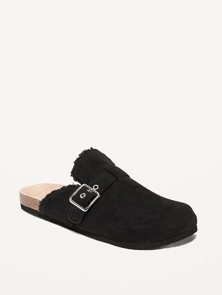 Faux-Suede Sherpa-Lined Clog Shoes for Women | Old Navy (US)