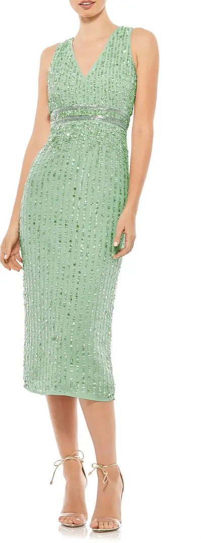 Sequin Sleevess Midi Cocktail Dress | Nordstrom