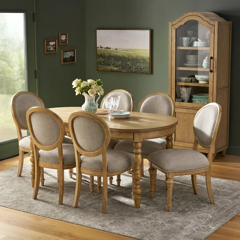 The Pioneer Woman Willa Rounded Back Dining Chairs, Set of 2, Heirloom Wheat Finish | Walmart (US)