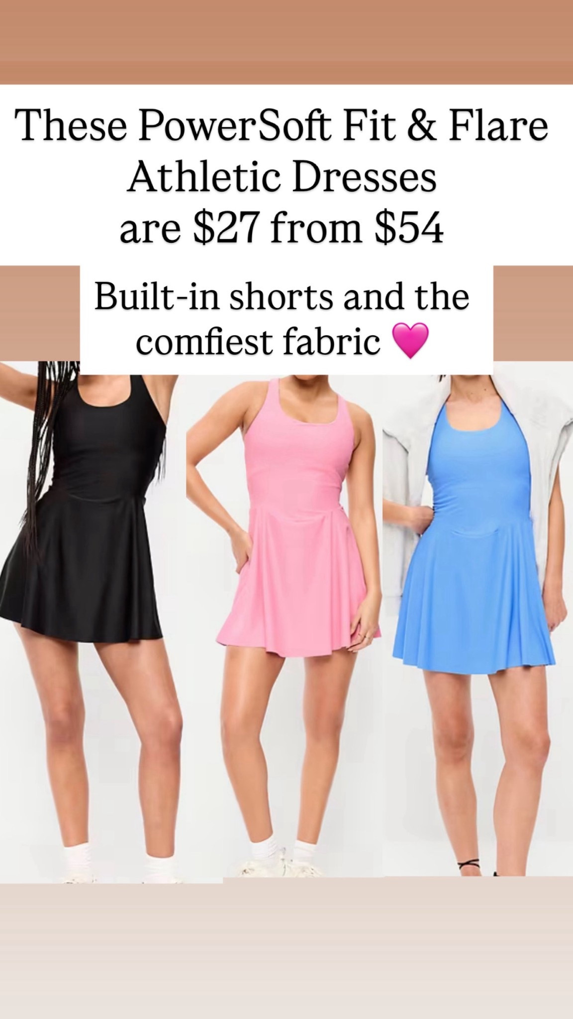 Powersoft athletic dresses are $27 from $54

#LTKActive #LTKSaleAlert