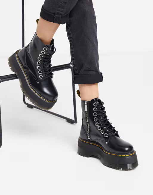 Dr Martens – Jadon Max – Schwarze Stiefel mit breiter, flacher Plateausohle | ASOS (Global)