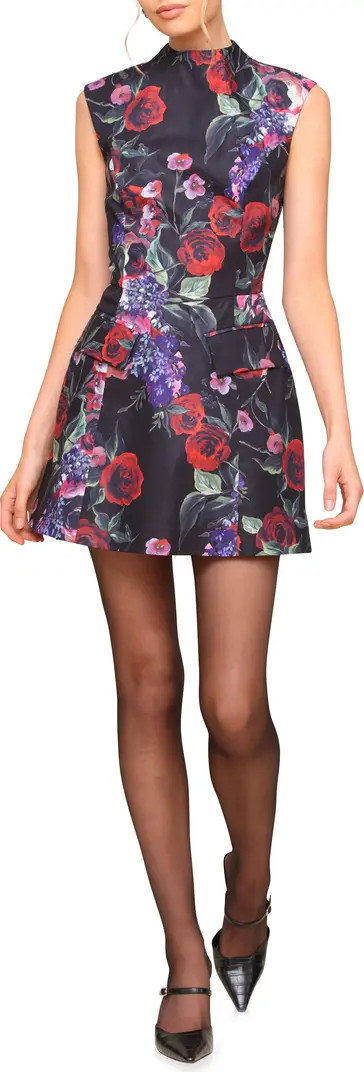 Avec Les Filles Floral Sleeveless Minidress | Nordstrom | Nordstrom