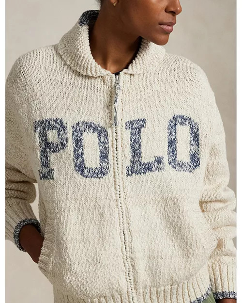Logo Shawl Collar Full Zip Cardigan | Bloomingdale's (US)