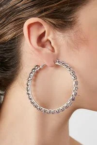 Faux Gem Hoop Earrings | Forever 21 (US)