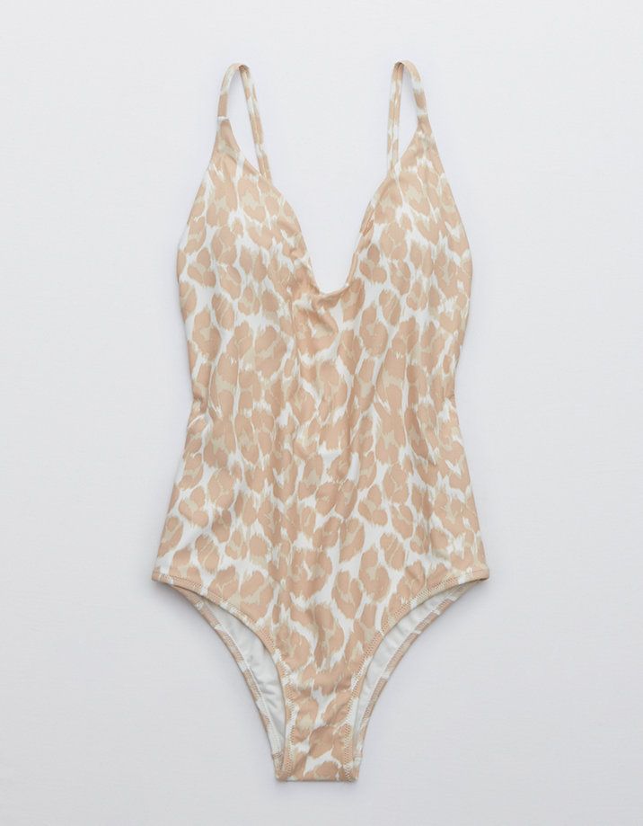 Aerie Leopard Ballet Scoop One Piece Swimsuit | American Eagle Outfitters (US & CA)