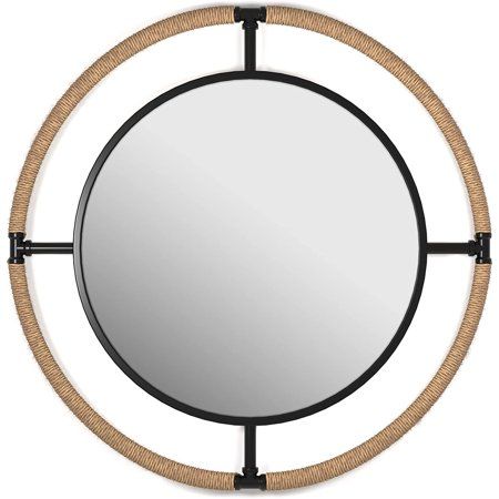 Grtdhx 32 inch Round Mirror Modern Bathroom Mirrors for Wall Farmhouse Mirror Rope/Metal Framed Roun | Walmart (US)