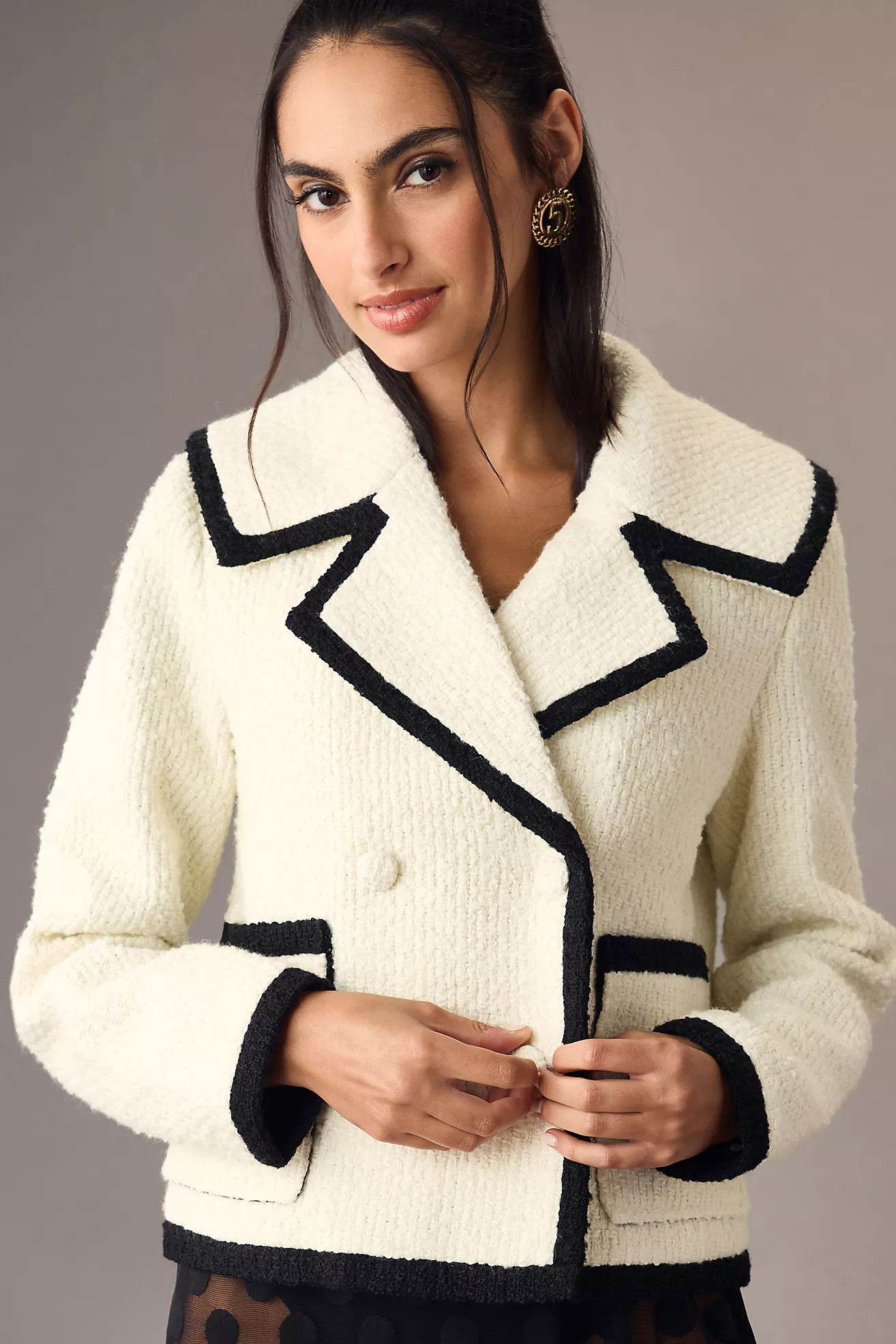 Avec Les Filles Cropped Tweed Jacket | Anthropologie (US)