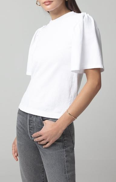 Vera Gathered Shoulder Top in White | Citizens of Humanity