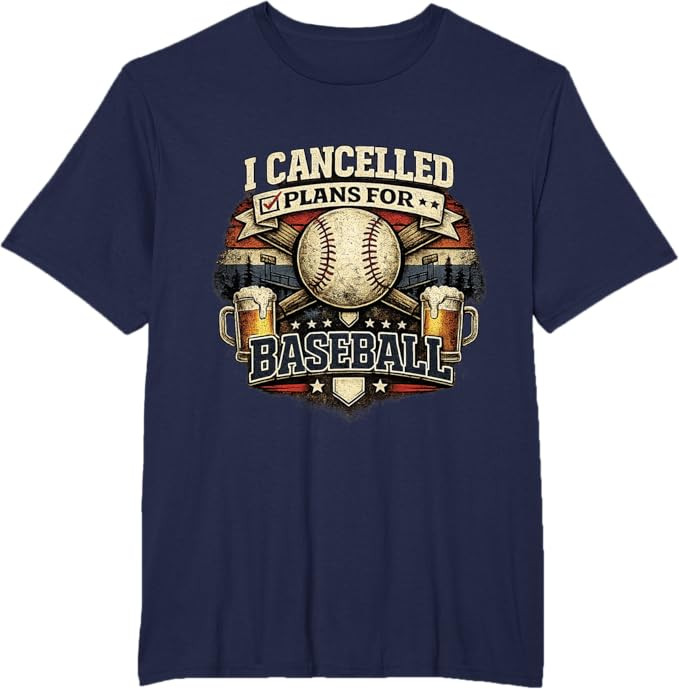 I Cancelled Plans for Baseball Vintage Retro Graphic T-Shirt | Amazon (US)