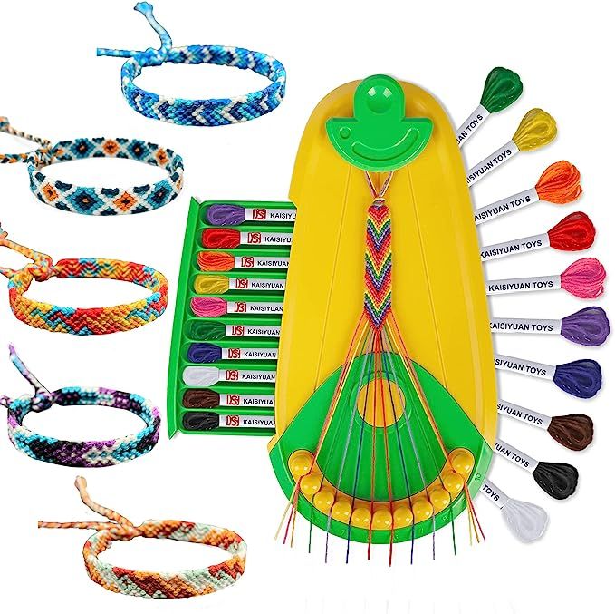 Friendship Bracelet Making kit,Arts and Crafts for Kids Ages 8-12,Bracelet Making Kit with 20 Pre... | Amazon (US)