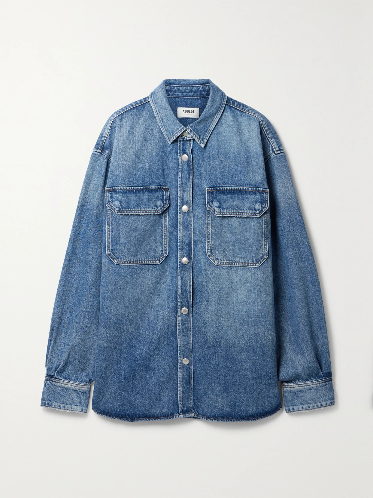 AGOLDE - + Net Sustain Camryn Oversized Organic Denim Shirt - Blue | NET-A-PORTER (US)