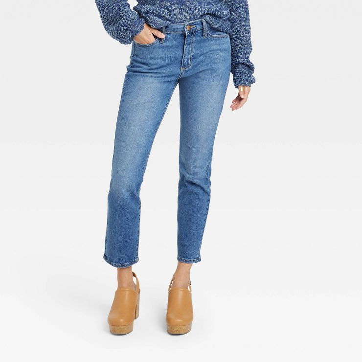 Women's High-Rise Slim Straight Jeans - Universal Thread™ Medium Wash | Target