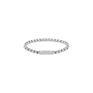 Mens Lessentiel Stainless Steel Box Chain Bracelet | Flannels UK