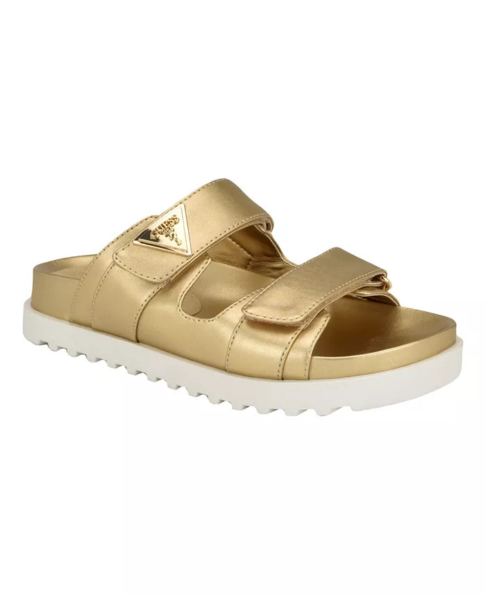 GUESS Women's Fabula Lug-Sole Logo Footbed Sandals - Macy's | Macy's