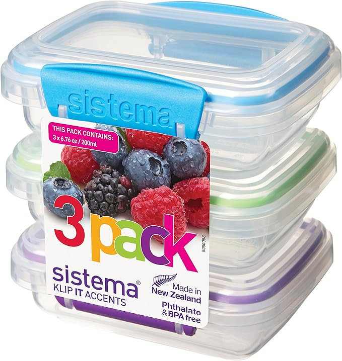 Sistema KLIP IT Accents Collection Food Storage Containers, 6.7 oz./0.2 L, Color Received May Var... | Amazon (US)