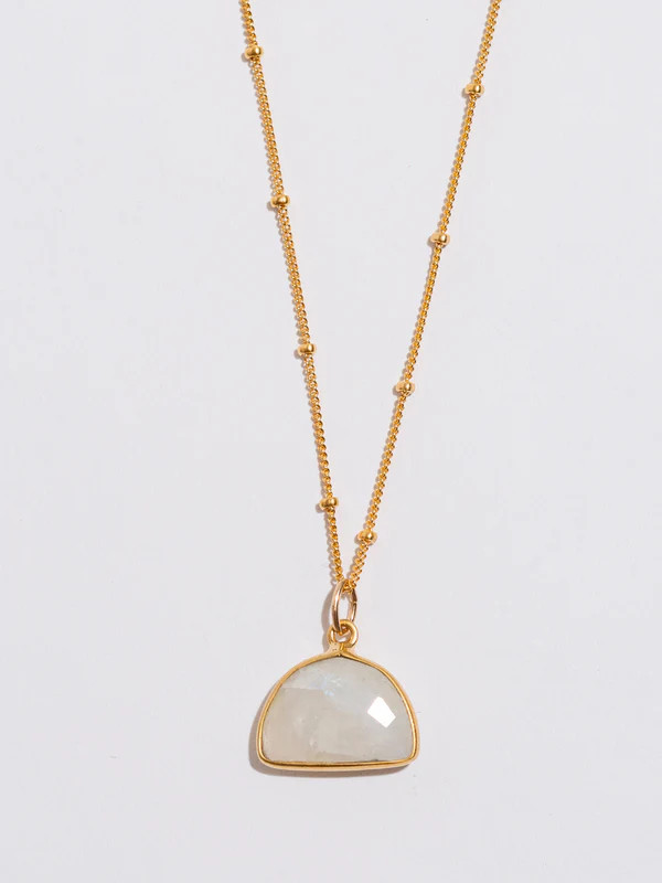 Amanda Moonstone Half Moon Pendant Necklace | Narrative Jewelry