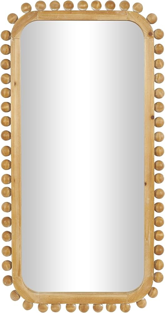 Deco 79 Wood Room Wall Mirror Entryway Mirror with Beaded Frame, Wall Mounted Mirror 24" x 2" x 4... | Amazon (US)