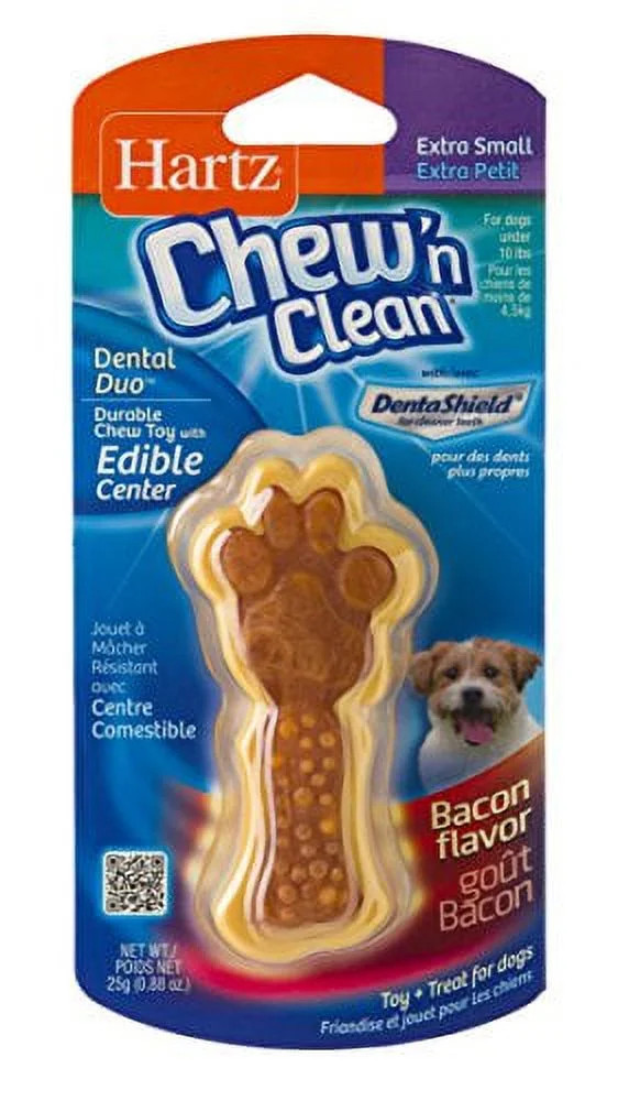 Hartz Tiny Dog Dental Duo Edible Chew with Bacon Flavor for Tartar Control, Small (2 Pack) | Walmart (US)