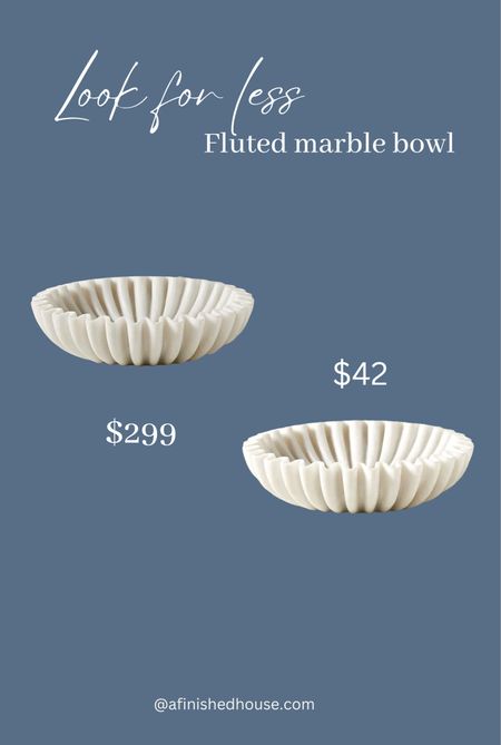 Look for less: fluted marble bowl. 

Crated and barrel, Etsy, entryway decor, living room decor. 



#LTKhome #LTKstyletip #LTKFind