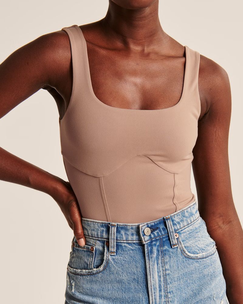 Double-Layered Seamless Fabric Corset Bodysuit | Abercrombie & Fitch (US)