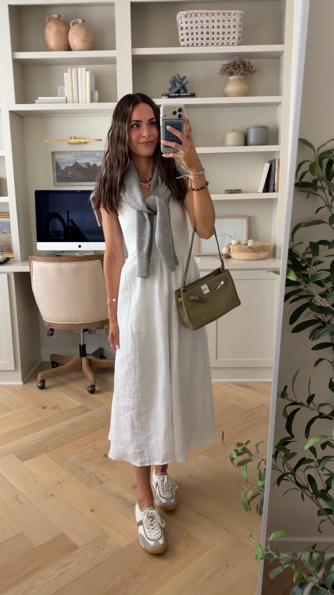 Today’s outfit for golf spectating! ⛳️ 
White halter midi dress: sized down 1 (XS) 
Sneakers: true to size and so comfy!!! Buy these for a euro trip / somewhere with lots of walking. They are chic!  

⭐️ ANTHRO CODE: TAYLORB20 for 20% off necklaces!

#LTKootd #LTKSaleAlert #LTKSeasonal
