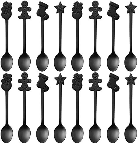 Remerry 16 Pieces Christmas Spoon Set Christmas Stirring Spoon Creative Stainless Steel Coffee Sp... | Amazon (US)