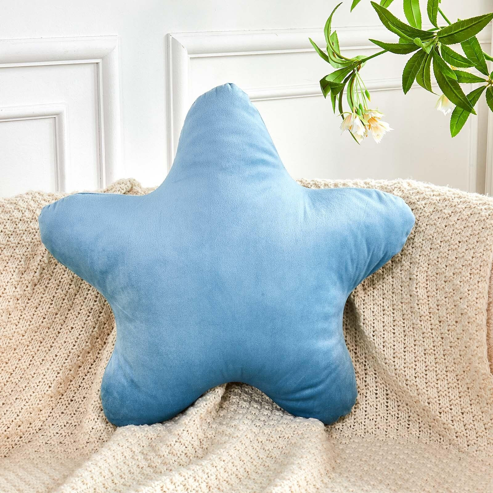 Dusty Blue Star Throw Pillow, Cute Star Pillow Room Decor, Soft 14.9" Star Shaped Decorative Thro... | Amazon (US)