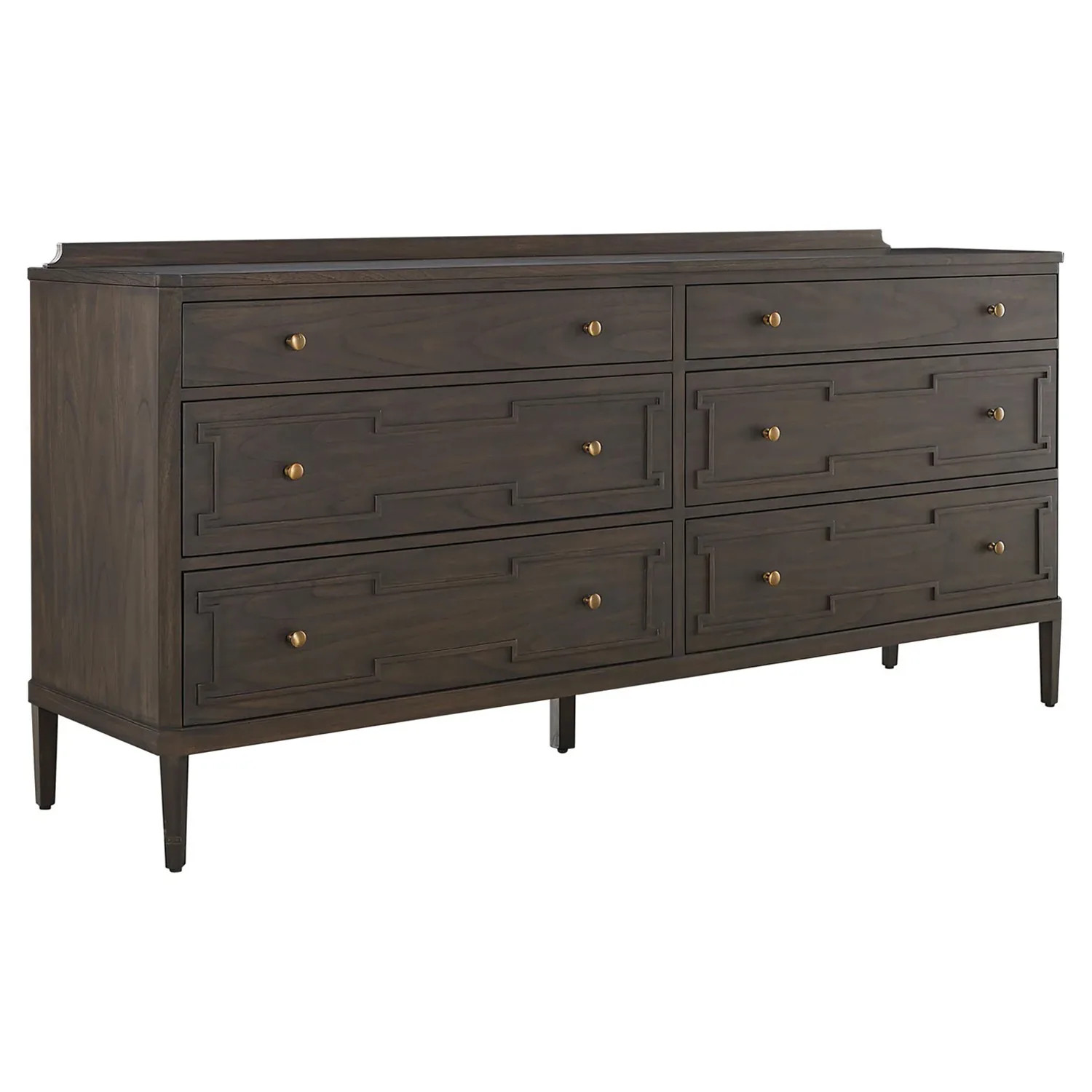 Glenwood French Country Cerused Brown Wood Double Dresser | Kathy Kuo Home