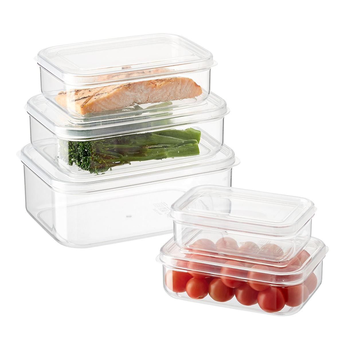 Lustroware Crystal Clear Nested Rectangular Food Storage Containers | The Container Store