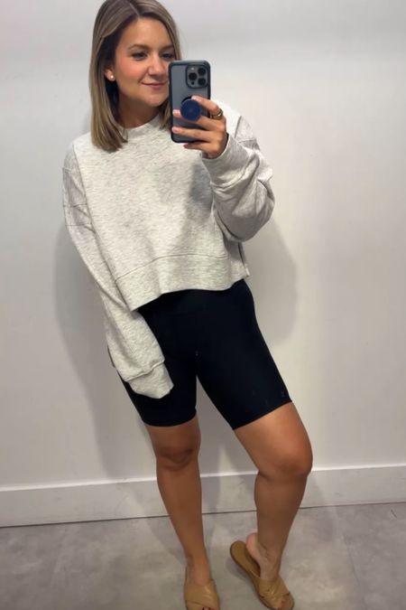 30% off YPB at Abercrombie! This sweatshirt runs a little oversized and cropped - I’m in a small here. Also in a small in the bike shorts, run true to size. 

#LTKfitness #LTKfindsunder100 #LTKsalealert