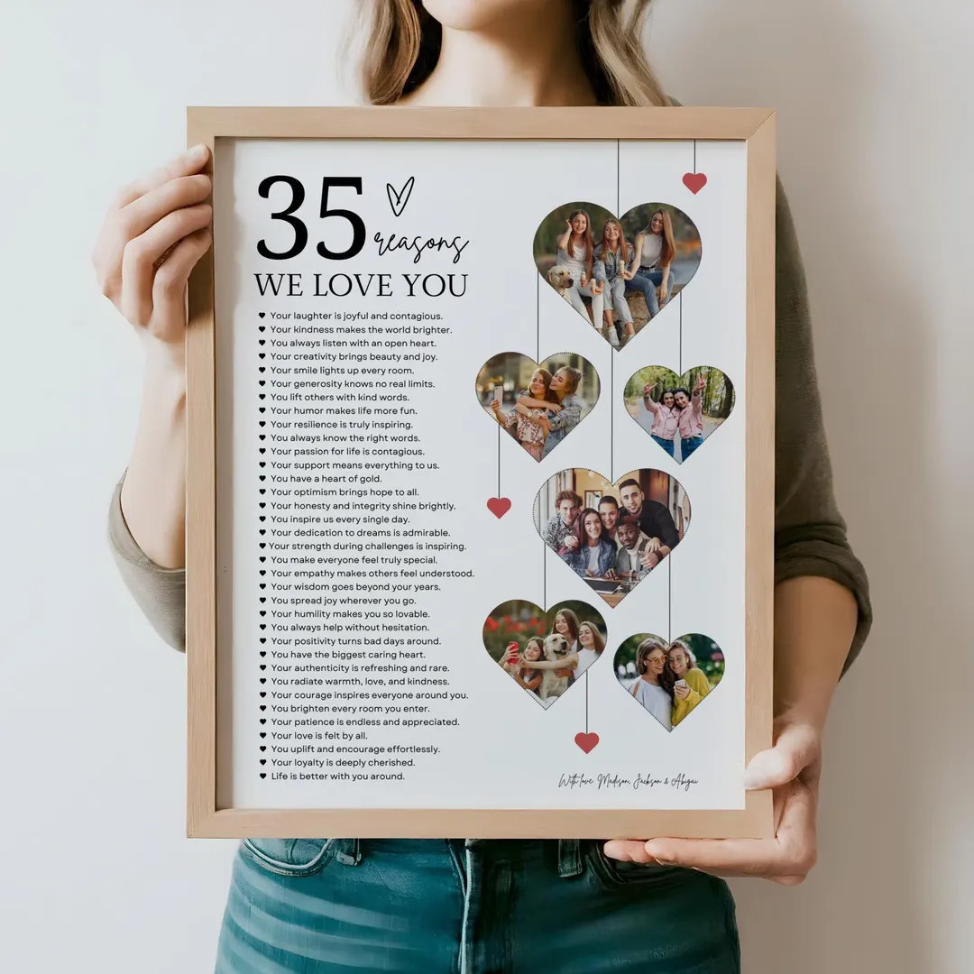 35 Reasons We Love You Poster With Pictures Template, Printable 35th Birthday Gift for Him or Her... | Etsy (US)
