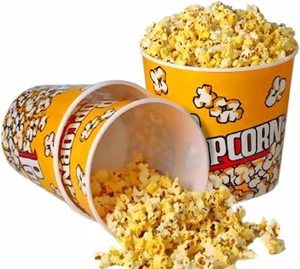 Novelty Place Retro Style Plastic Popcorn Containers for Movie Night - 7.1" Tall x 7.1" Top Diame... | Amazon (US)