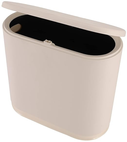 Sooyee Bathroom Trash Can with Lid, 2.4 Gallon Slim Smart Can, Small Plastic Bin, 10 L Narrow Was... | Amazon (US)
