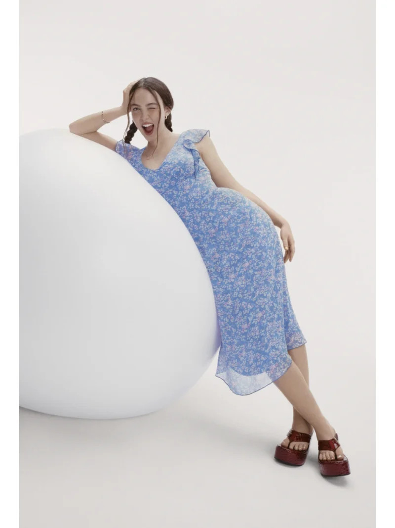 No Boundaries Flutter Sleeve Midi Dress, Women's XXS-XXL | Walmart (US)