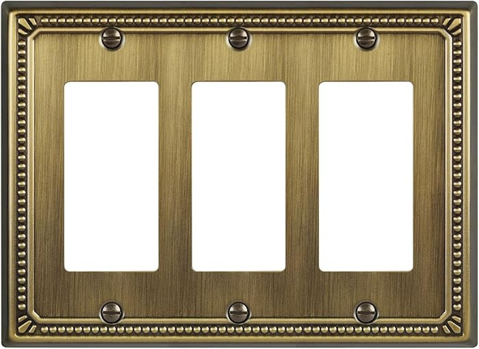 Metal Wall Plates, Switch Plates and Outlet Covers, Decorative Pearl Design (3 Decorator 1PK, Ant... | Amazon (US)
