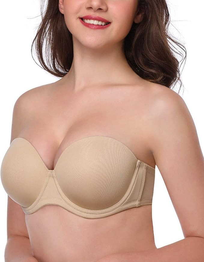 Women Strapless Bra Convertible Multiway Full Cup Anti-Slip Lift Underwire Bra Plus Size | Amazon (US)