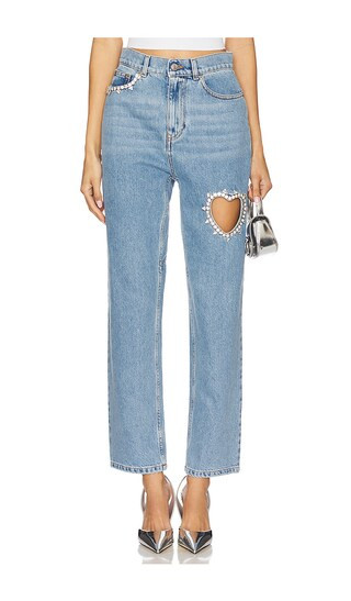 Crystal Heart Straight Leg in Light Blue | Revolve Clothing (Global)