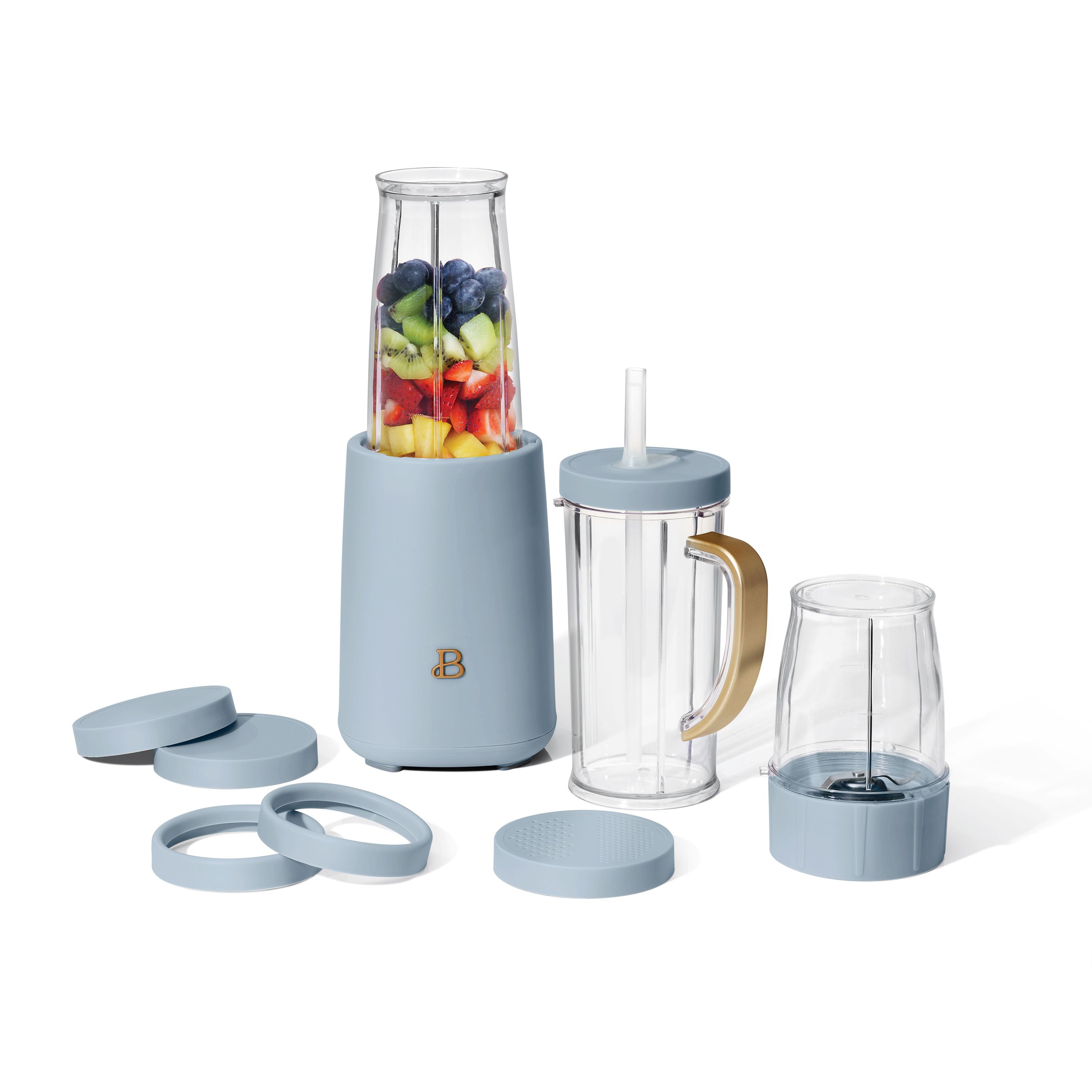Beautiful Personal Blender Set with 12 Pieces, 240 W, Cornflower Blue by Drew Barrymore | Walmart (US)