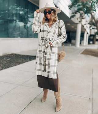x Cella Jane Blog Long Plaid Belted Coatigan | Dillard's