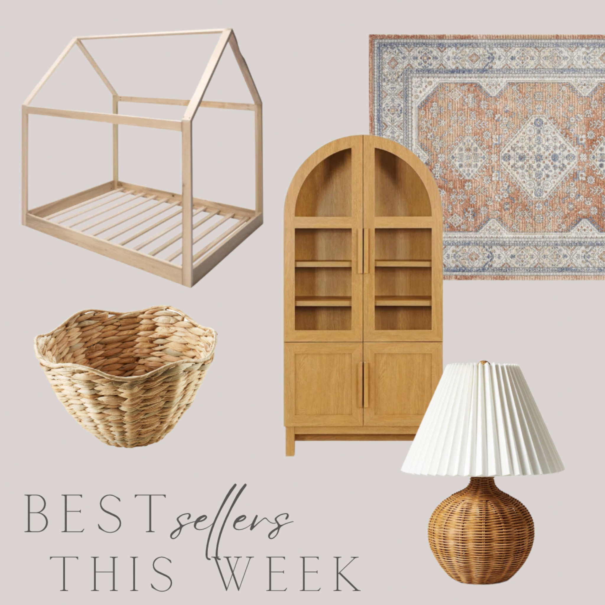 Best sellers this week! 

House bed frame, kids bed, area rug, neutral rug, at her cabinet, scalloped basket, wicker table lamp 


#target #walmart #etsy 

#LTKHome
