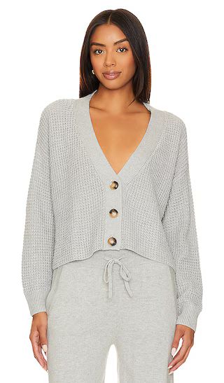 Recycled Sweater Cropped Cardigan in Heather Grey | Revolve Clothing (Global)