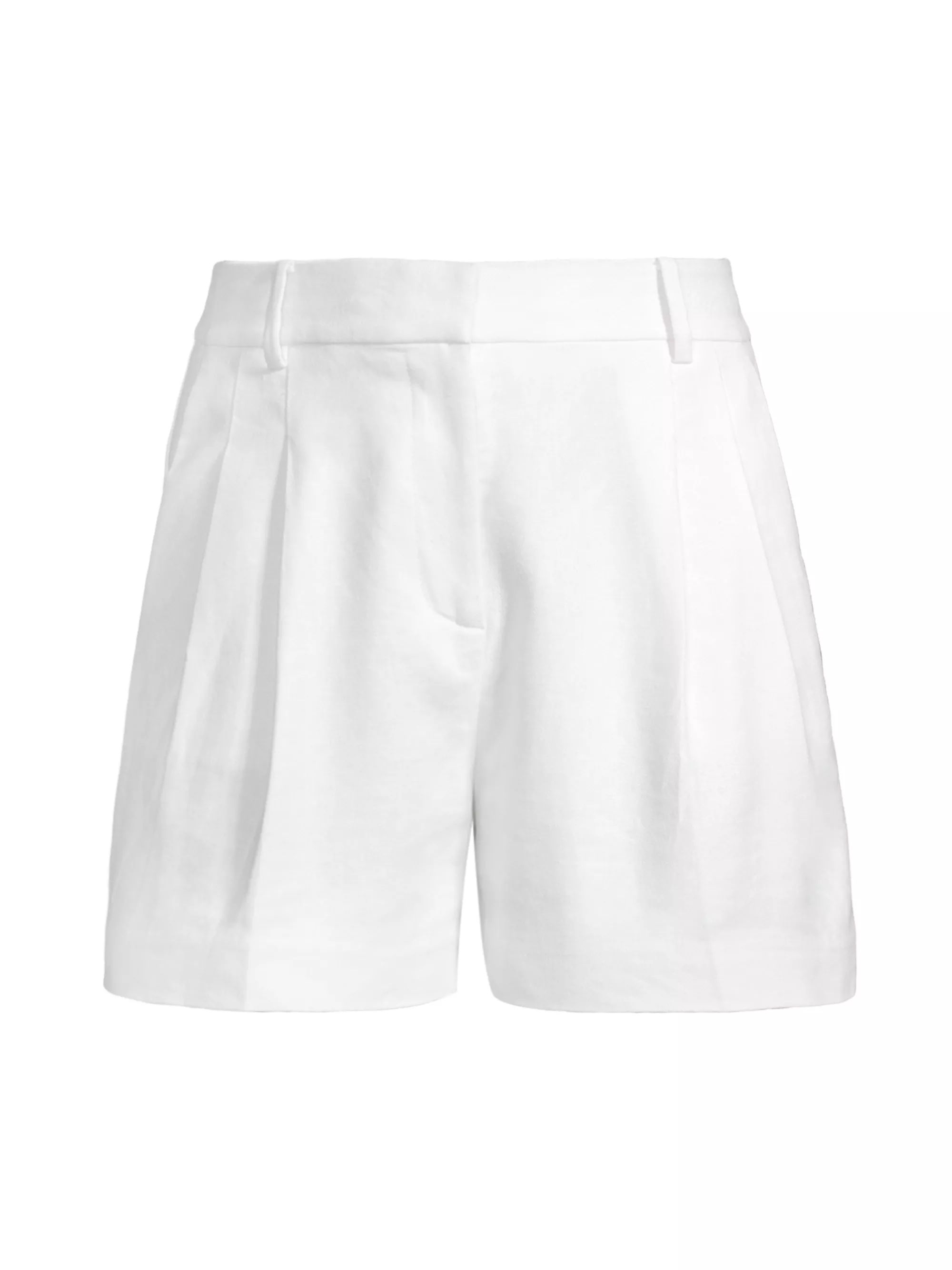 Crepe High-Rise Pleated Shorts | Saks Fifth Avenue