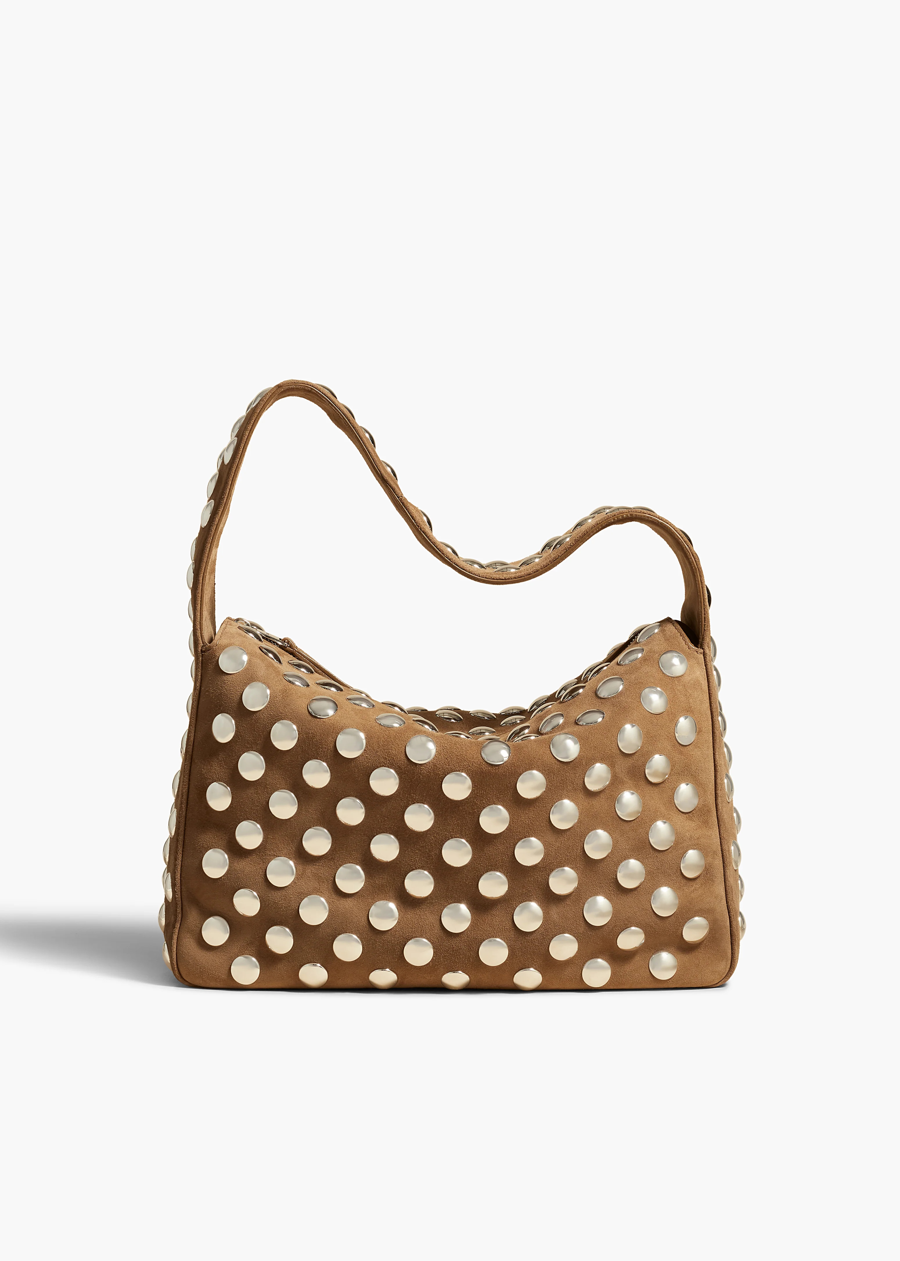 KHAITE - Elena Bag In Mud Suede With Studs | Khaite