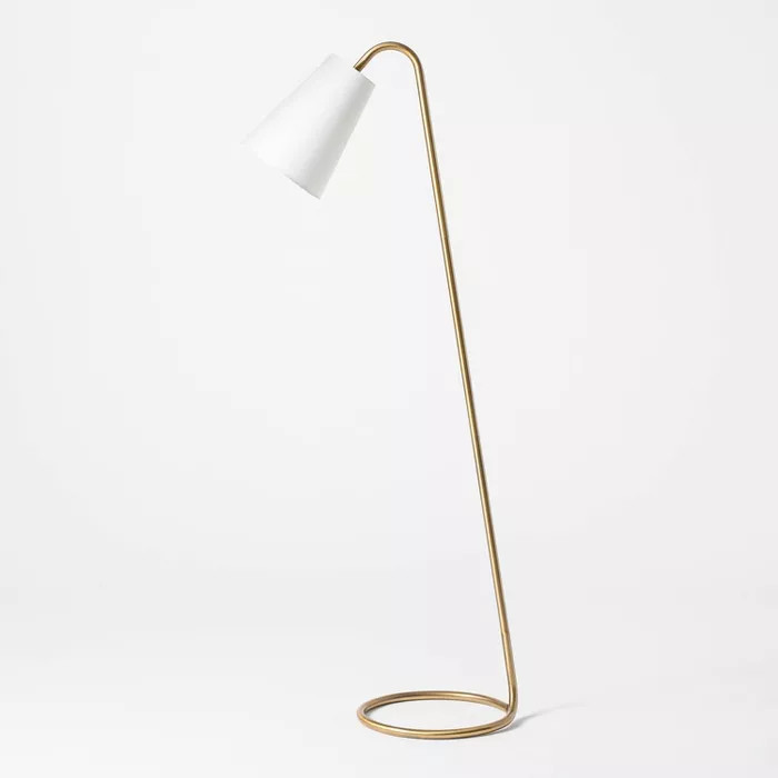 Metal Tube Leaning Floor Lamp Brass - Threshold™ designed with Studio McGee | Target