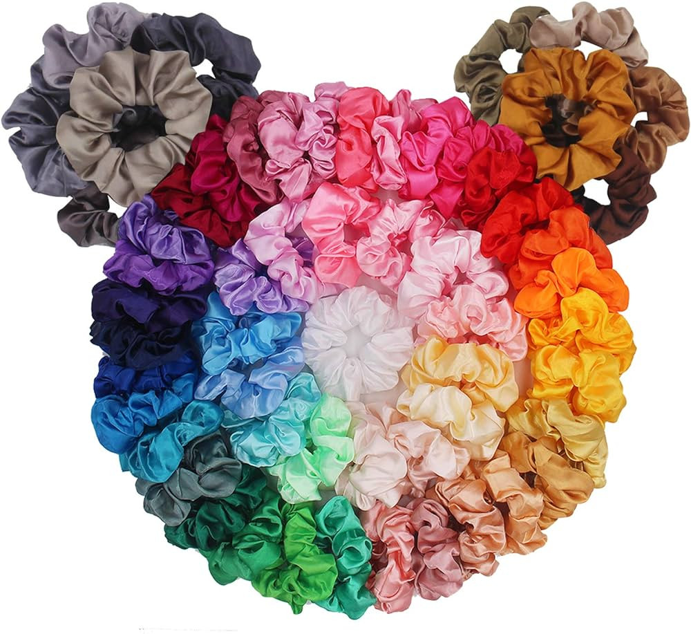 BeeVines Hair Scrunchies, Satin Silk Scrunchies, Silky Curly Hair Accessories for Women, Hair Tie... | Amazon (US)
