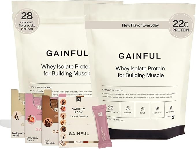Gainful Whey Protein Powder Build Muscle Bundle, Post Workout Support, Whey Isolate + Concentrate... | Amazon (US)