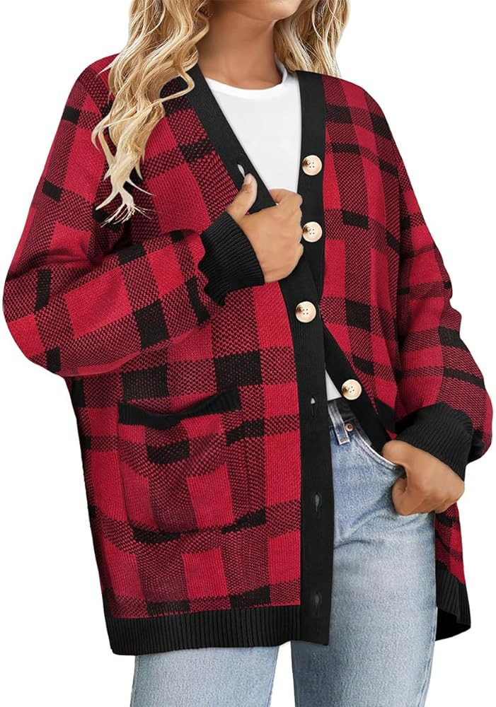 RITERA Womens Plus Size Cardigans Sweatershirts Coat Open Front Button Up Long Sleeeve Oversize W... | Amazon (US)