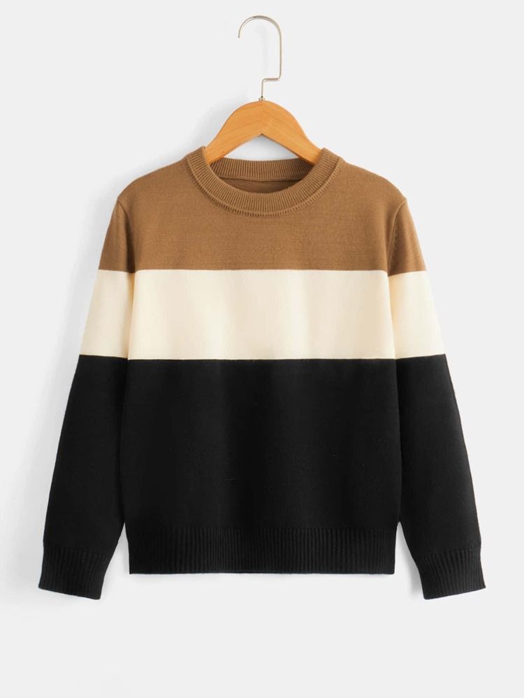 Boys Cut And Sew Sweater | SHEIN