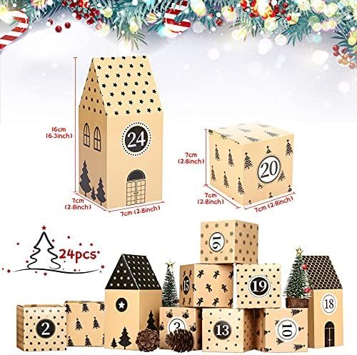 KESOTE 24 Empty Advent Calendar Boxes to Fill, Christmas Advent Calendar 2022 for Adults Kids Countd | Amazon (US)