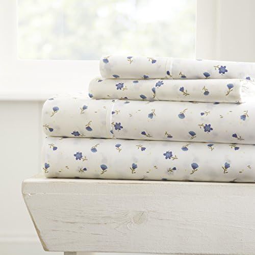 Linen Market 4 Piece Patterned Sheet Set, Full, Soft Floral Light Blue | Amazon (US)
